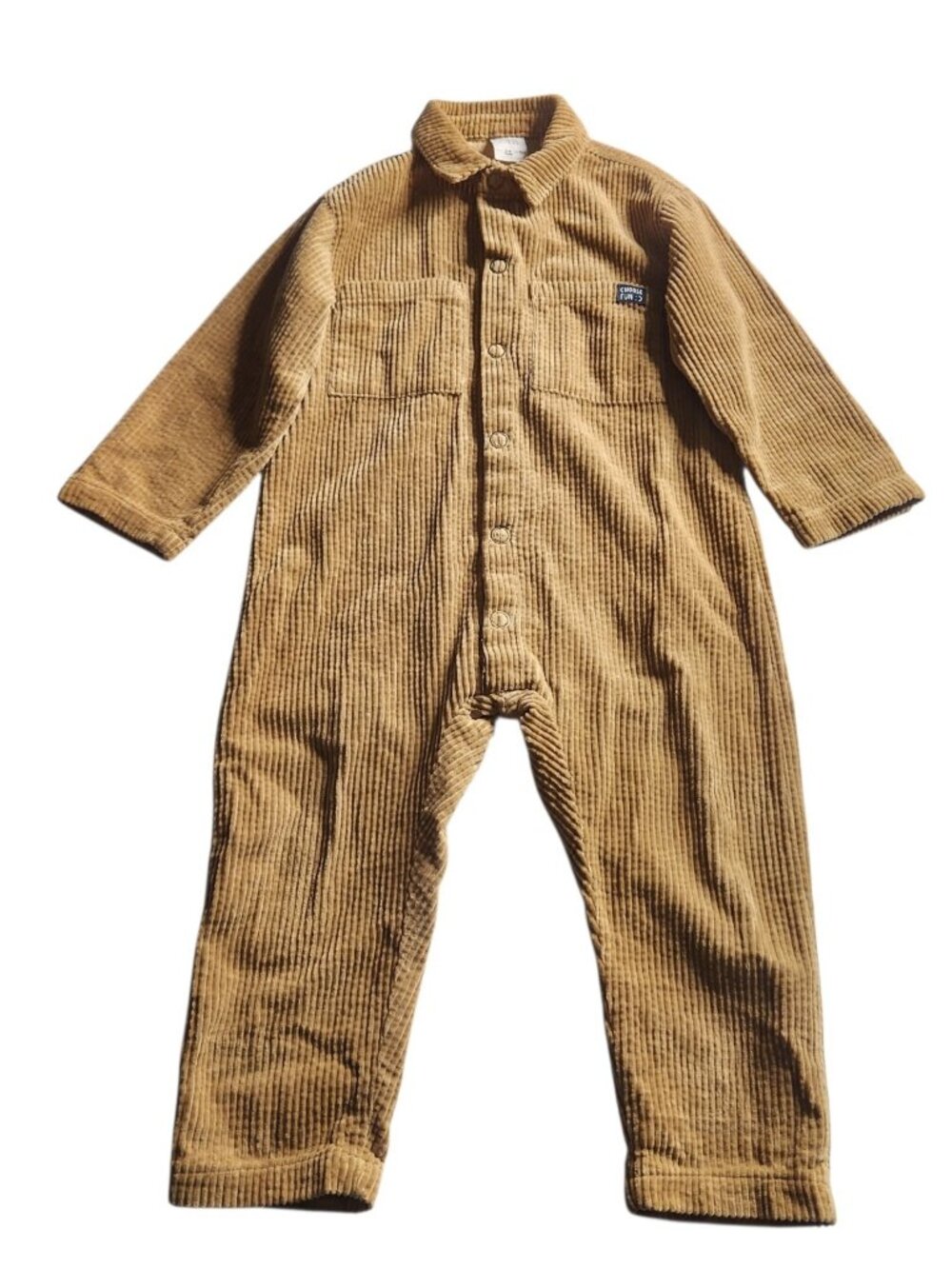 Zara Kids Toddler Corduroy Jumpsuit Romper Size 3/4 Years Tan Color